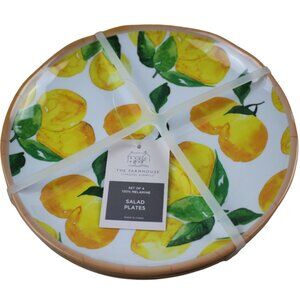 Rachel Ashwell Lemon Salad Plates Melamine Set of 4 The Farmhouse Lunch 8" NWT